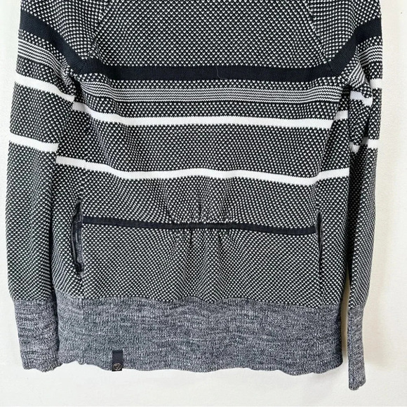 Ivivva Girls Size Feeling Toasty Cardigan Black Grey Stripe Wrap - Picture 13 of 16